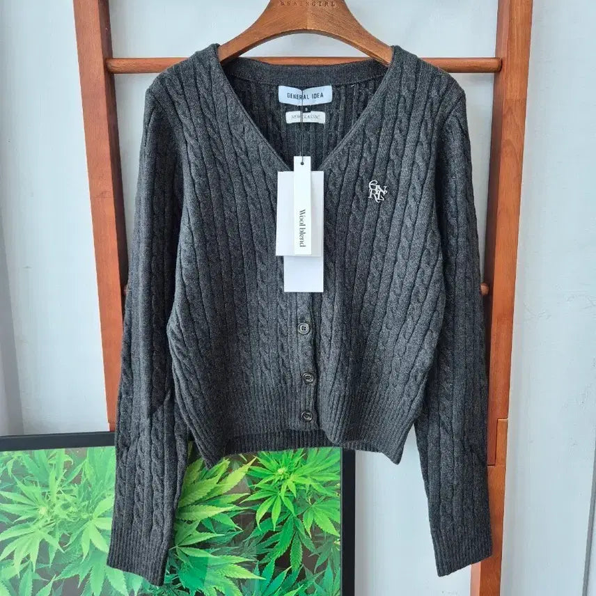 [BUNJANG] GENERALIDEA Cable Knit Wool Cardigan Charcoal / (새상품)GENERALIDEA 케이블 니트 가디건 챠콜