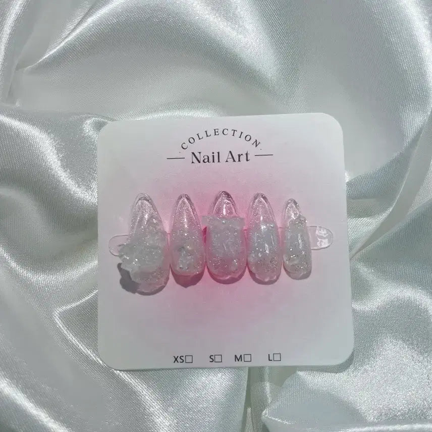 [BUNJANG] Japanese Blue Glitter Handmade Nail Tips / 일본 네일 블루 글리터 수제네일팁