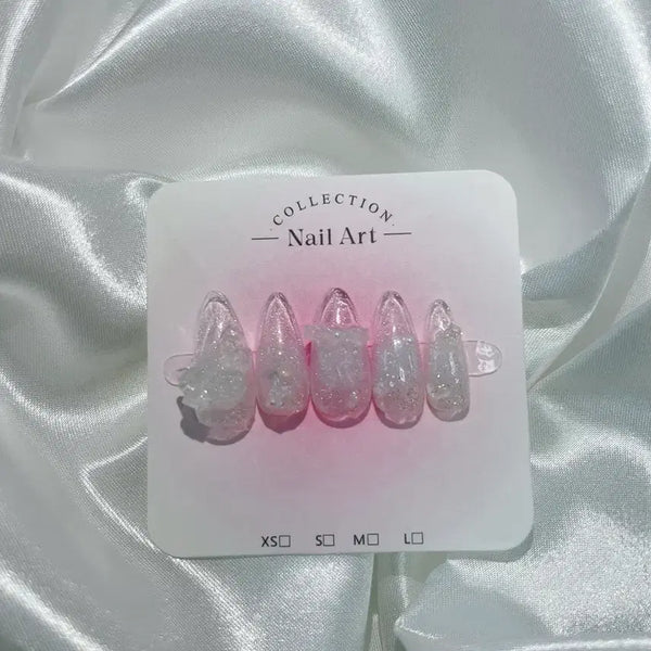 [BUNJANG] Japanese Blue Glitter Handmade Nail Tips / 일본 네일 블루 글리터 수제네일팁