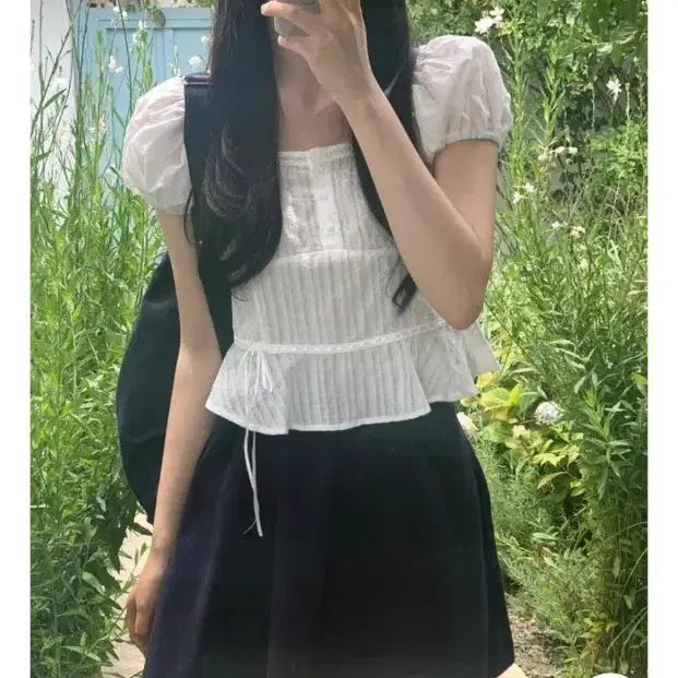 [BUNJANG] Peter & Wendy Pring Ribbon Blouse - Ivory / 피터앤웬디 프링 리본 블라우스 아이보리