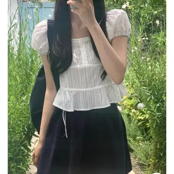 [BUNJANG] Peter & Wendy Pring Ribbon Blouse - Ivory / 피터앤웬디 프링 리본 블라우스 아이보리