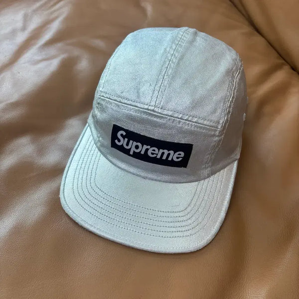 [BUNJANG] Supreme Washed S Logo Camp Cap / 슈프림 캠프캡 모자 박스로고 워시드 실버 25SS