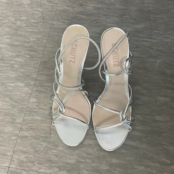 [BUNJANG] SUITS Silver Strap Heels / [슈츠] 실버 스트랩 힐