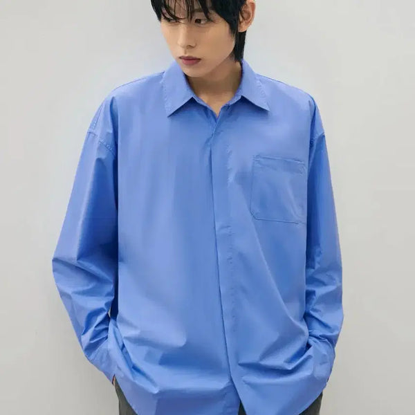 [BUNJANG] Drawfit Kang Paper Cotton Shirt Blue M / 새상품) 드로우핏 깡 페이퍼 코튼 셔츠 블루 M