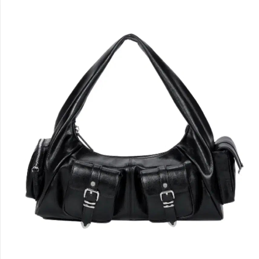 [BUNJANG] Trimming Bird Tetra-Pocket Hobo Shoulder Bag Black / 트리밍버드 Tetra-Pocket 호보 숄더백 블랙