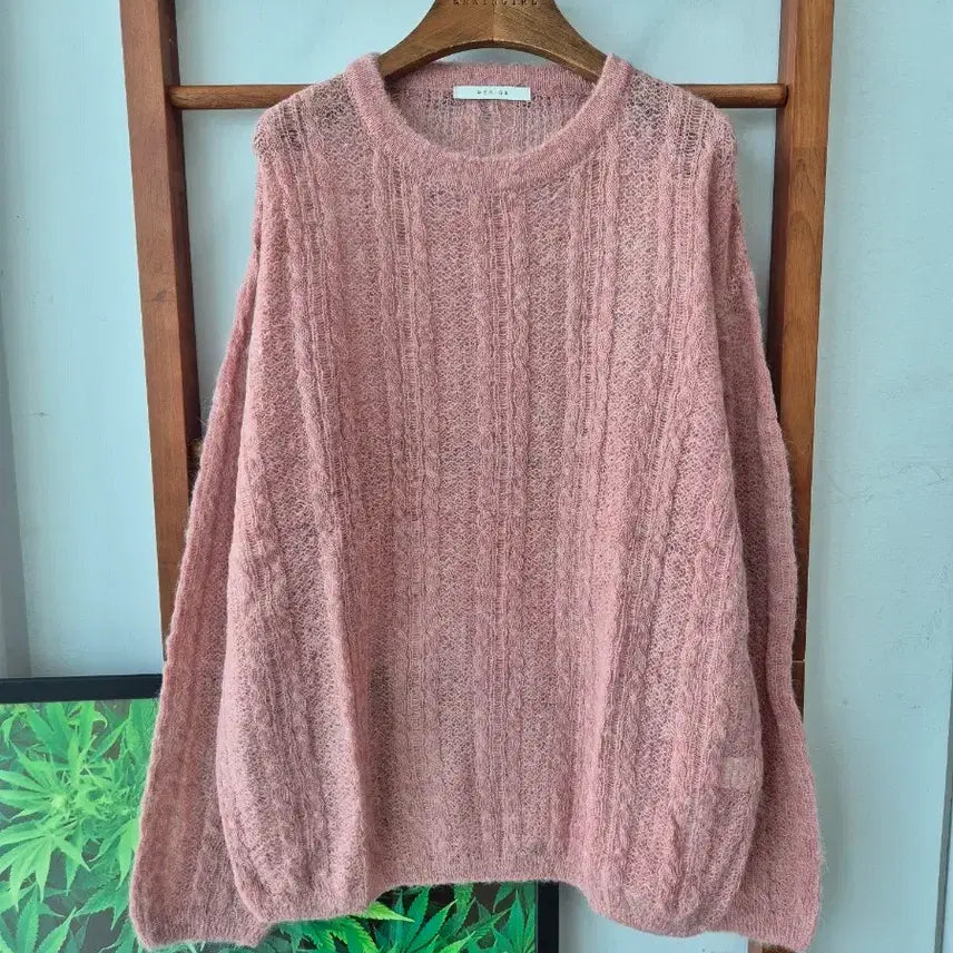 [BUNJANG] MERIGE Pink Cable Knit Sweater / (새상품)MERIGE 핑크색 니트