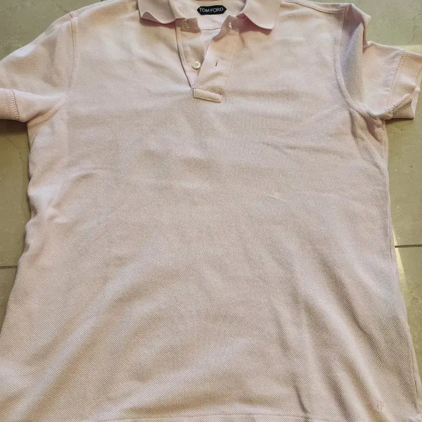 [BUNJANG] Tom Ford Light Pink Short Sleeve Polo Shirt / 톰포드 연핑크 반팔 카라티