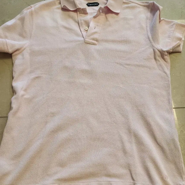 [BUNJANG] Tom Ford Light Pink Short Sleeve Polo Shirt / 톰포드 연핑크 반팔 카라티
