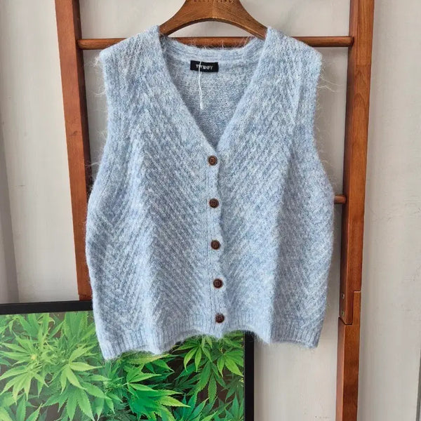 [BUNJANG] VIVIDIFY Knit Vest Sky Blue / (새상품)VIVIDIFY 니트 조끼 하늘색