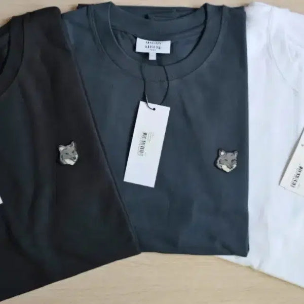 [BUNJANG] Maison Kitsuné T-Shirt Set Black/Grey/White XL / 메종키츠네 반팔티 블랙/그레이/화이트 XL