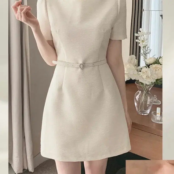 [BUNJANG] From The First Tweed Mini Dress Ivory S / 프롬데이원 트위드 미니 원피스 아이보리 s