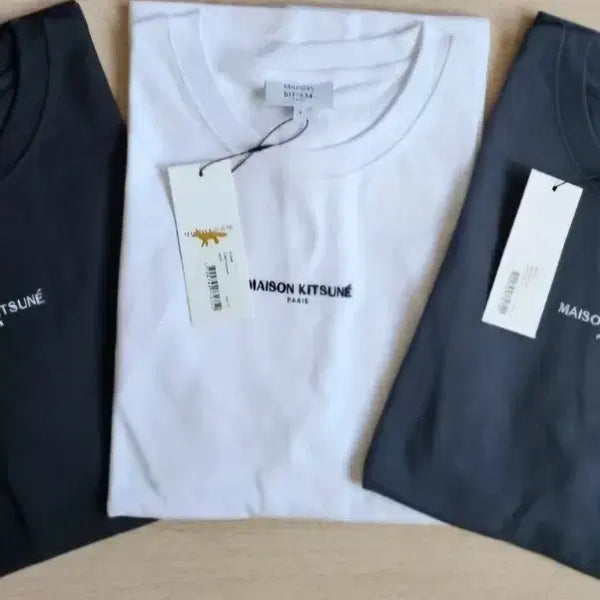 [BUNJANG] Maison Kitsuné Short Sleeve T-Shirt (Black, White, Navy) - XL / 메종 키츠네 반팔티 블랙/화이트/네이비 XL