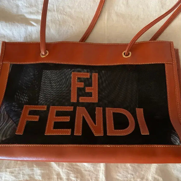 [BUNJANG] Vintage Fendi Logo Mesh Shoulder Bag / 빈티지 펜디 로고 메쉬 숄더백
