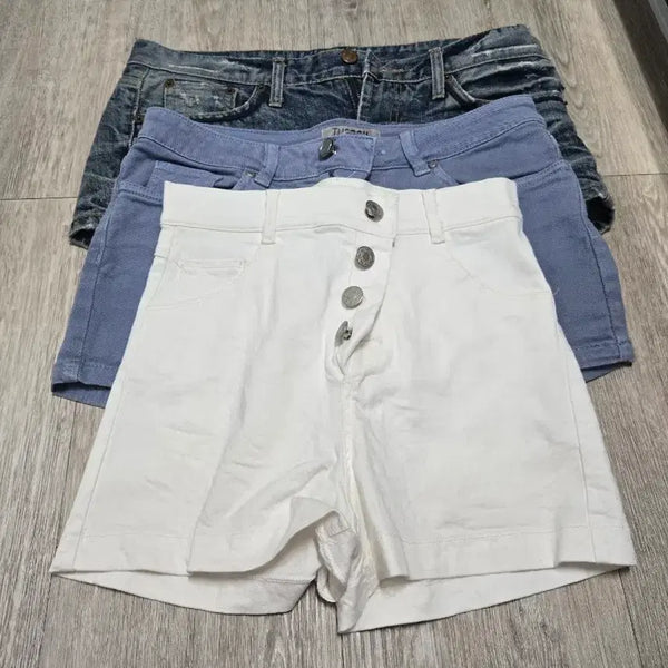 [BUNJANG] Denim Shorts & White Shorts Set (3 Types) / 청반바지 / 데님 반바지 / 화이트 반바지 3종 세트