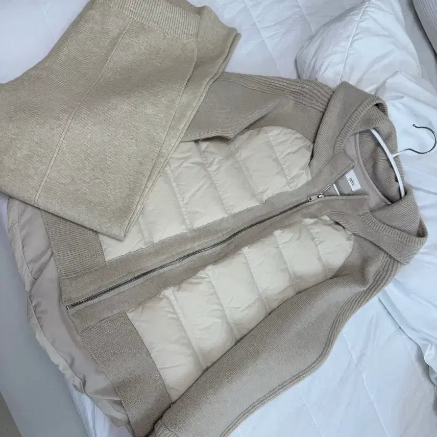 [BUNJANG] Knit Padded Set / 니트패딩+니트팬츠
