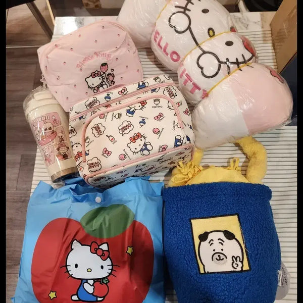 [BUNJANG] Hello Kitty Pouch + Raincoat + Rabubu Set / 키티 파우치+우비+라부부 세트
