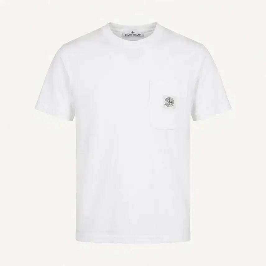 [BUNJANG] Stone Island Logo Patch Pocket T-Shirt White (S) / [시즌오프] 스톤아일랜드 로고패치 포켓 반팔 화이트 (S)