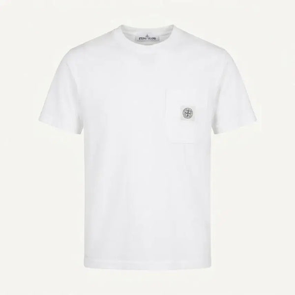 [BUNJANG] Stone Island Logo Patch Pocket T-Shirt White (S) / [시즌오프] 스톤아일랜드 로고패치 포켓 반팔 화이트 (S)