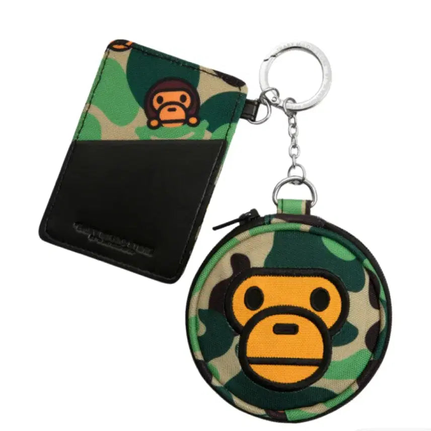[BUNJANG] Bape Baby Milo Mirror Card Holder Keychain Green Black / 베이프 베이비 마일로 미러 카드 홀더 키체인 그린 블랙