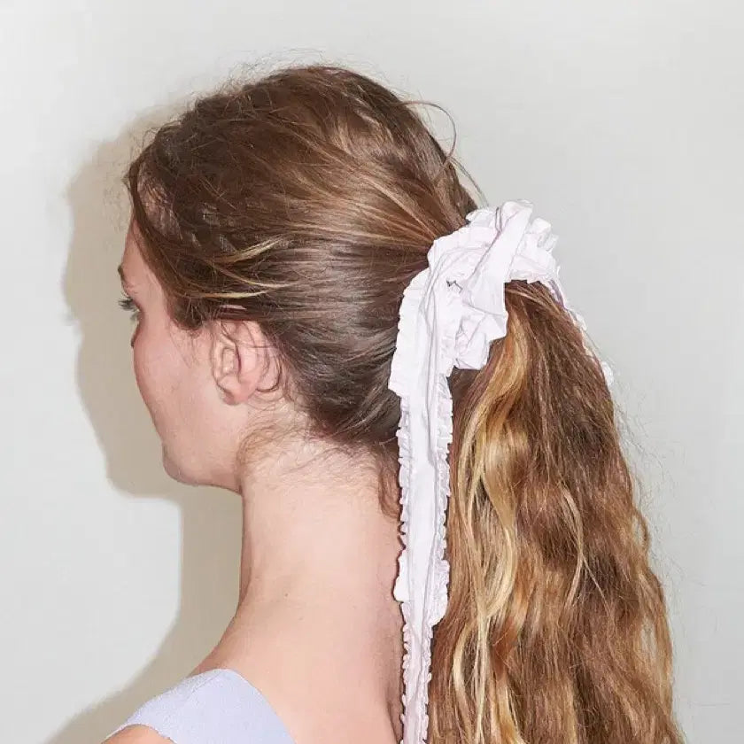 [BUNJANG] Ganni Poplin Frill Bow Scrunchie / 가니 Ganni Poplin Frill Bow 스크런치