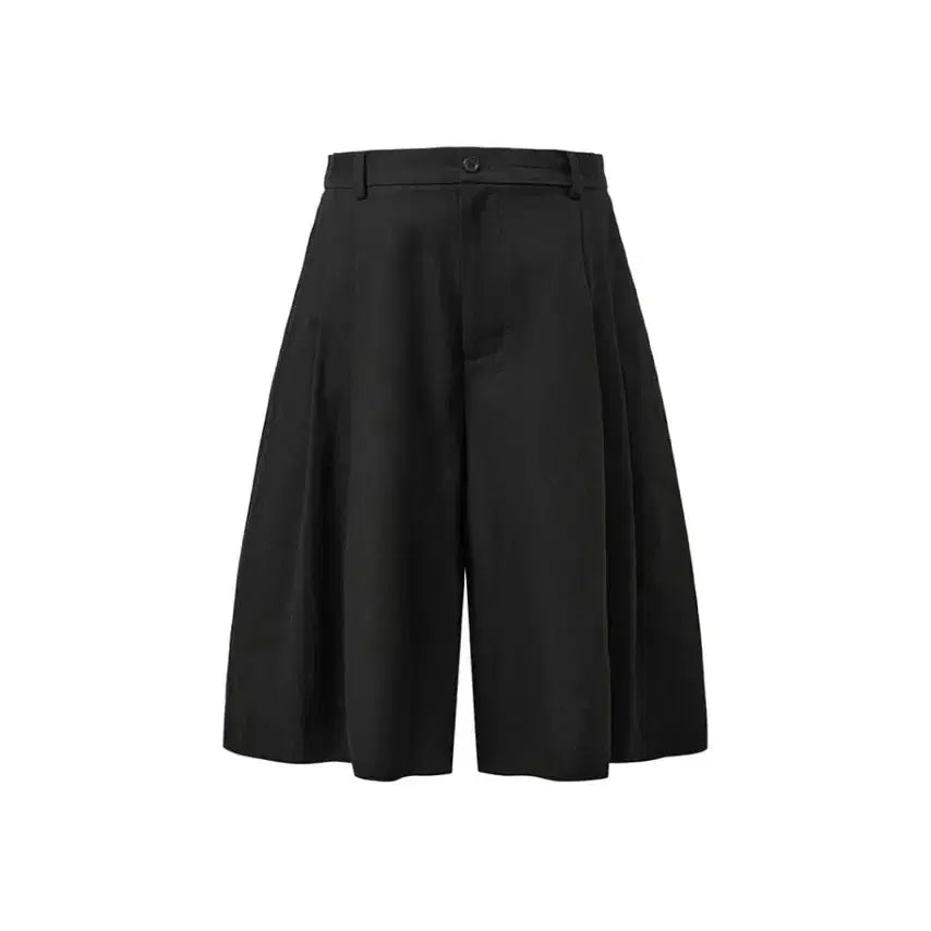 [BUNJANG] AMOMENTO 25SS Wide Bermuda Pants - Black (L) / 아모멘토 25SS 와이드 버뮤다 팬츠 L