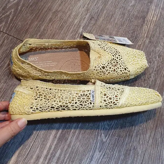 [BUNJANG] Toms Lace Slip-On Shoes Yellow 240mm / 새상품)탐스 레이스 슬립온 240mm 옐로우