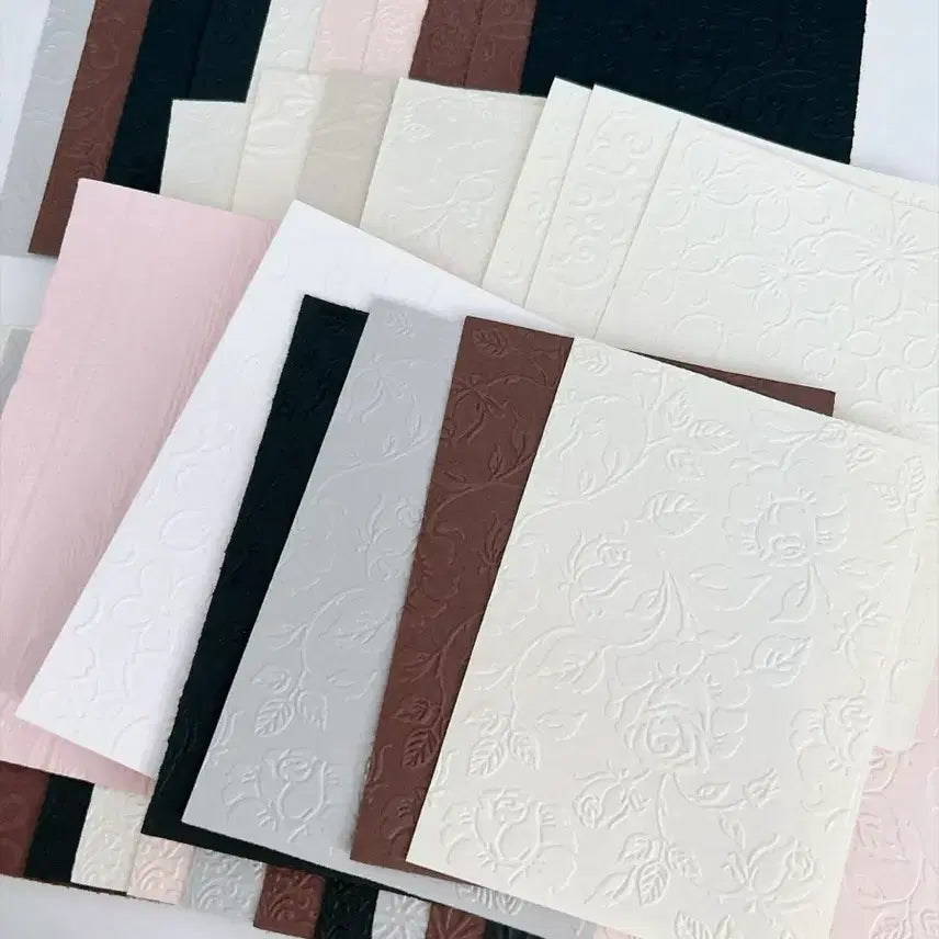 [BUNJANG] Embossed Paper (35 Sheets) - Vintage Journaling Material / 엠보싱 종이 35매 빈티지 다꾸 재료 특수지