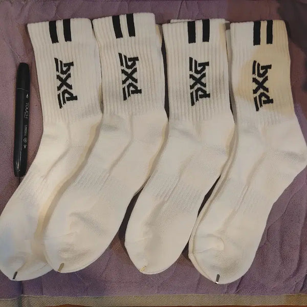 [BUNJANG] PXG Golf Socks 4-Pair White Men's Mid-Calf / PXG 골프 양말 4켤레 화이트 남성용 중장목