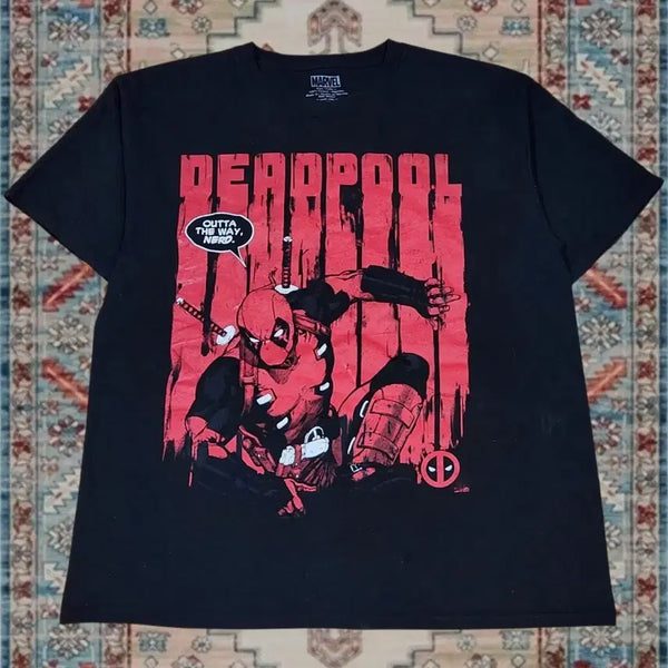 [BUNJANG] Marvel Deadpool Big Logo Street Graphic T-Shirt L / 마블 데드풀 빅로고 스트릿 그래픽 티셔츠 L