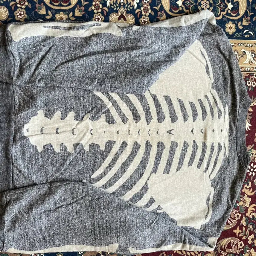 [BUNJANG] Capital Bone Crewneck Sweatshirt Charcoal Size 3 / (3) 캐피탈 본 맨투맨 빅 크루넥 스웩 헤더 차콜
