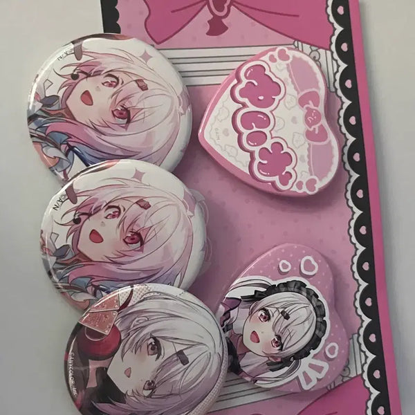 [BUNJANG] NIJISANJI Shiina Yuika Can Badge Set / 니지산지 시이나 유이카 캔뱃지 세트