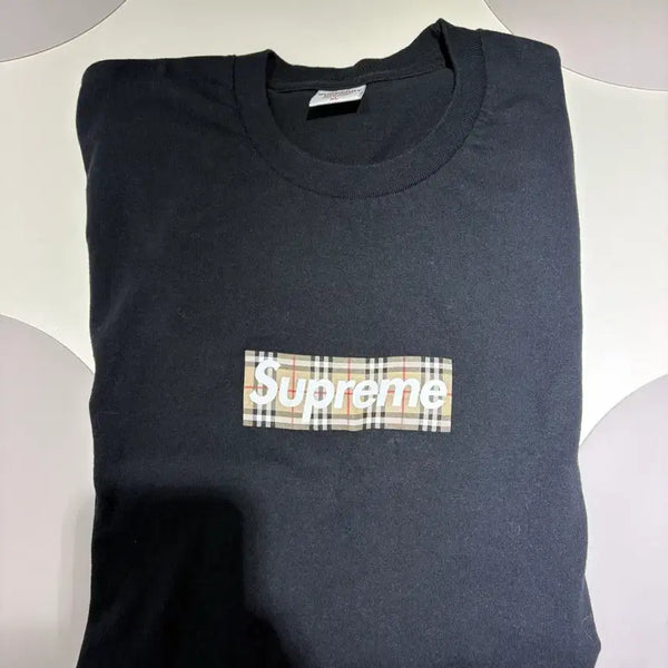 [BUNJANG] Supreme x Burberry Short Sleeve T-Shirt Black / 슈프림x버버리 블랙