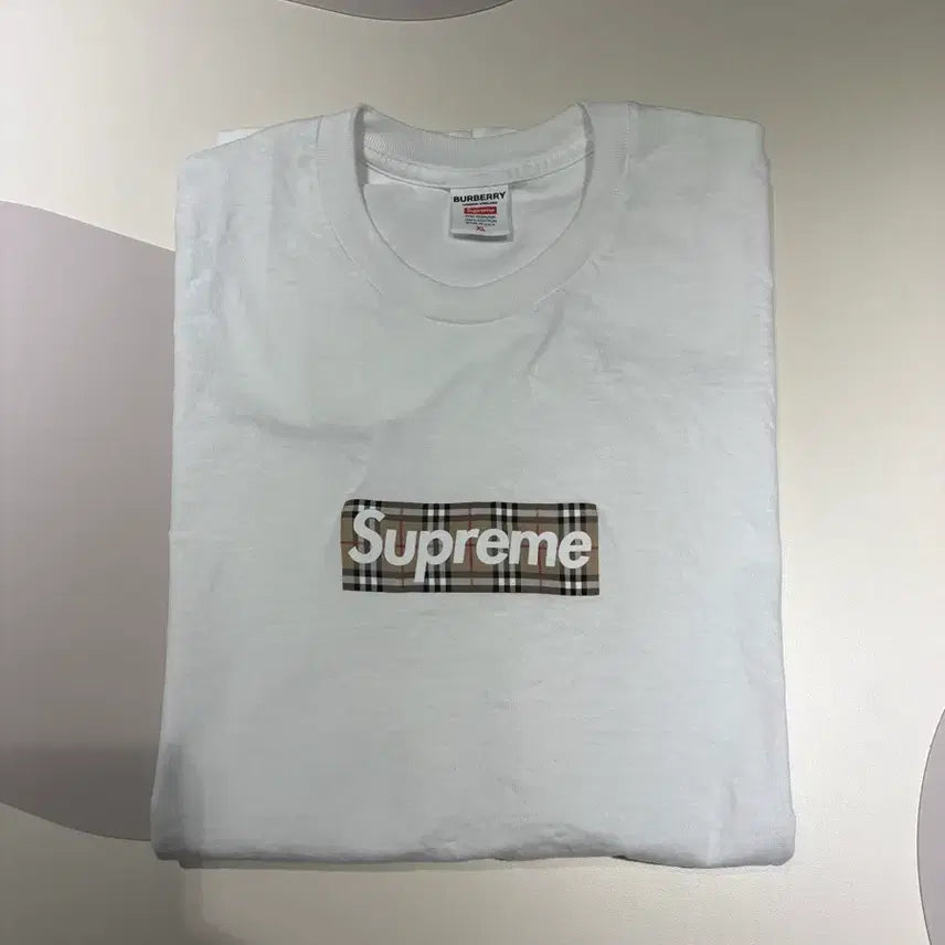 [BUNJANG] Supreme x Burberry Short Sleeve T-Shirt White / 슈프림x버버리