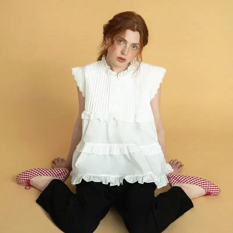 [BUNJANG] Without Summer Lettuce Blouse Ivory / 위드아웃썸머 Lettuce blouse_ivory