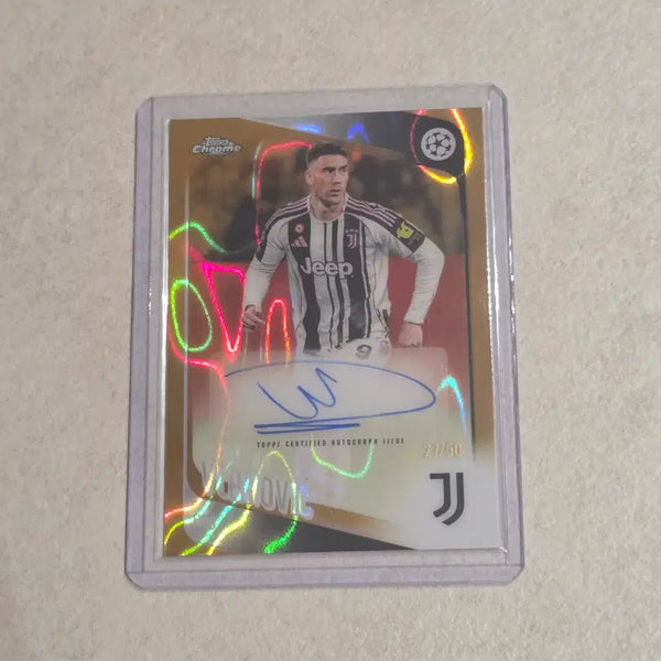 [BUNJANG] Dusan Vlahovic Juventus Topps Chrome Gold Lava Limited Edition Soccer Card / [50한정오토] 블라호비치 유벤투스 탑스 크롬 골드 라바 한정 축구 카드
