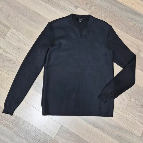 [BUNJANG] Solid Homme V-Neck Knit Black / 솔리드옴므 V넥 니트 검정
