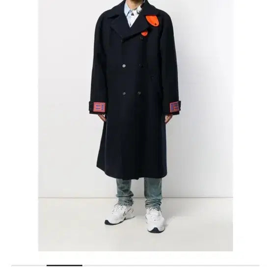 [BUNJANG] Off-White Double Medium Coat / 오프화이트 더블 미디 코트