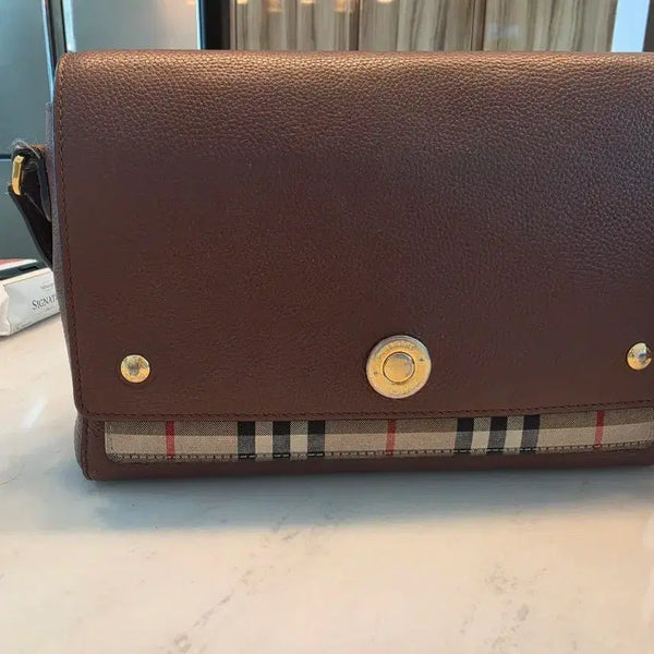 [BUNJANG] Burberry Check Shoulder Bag Brown / 버버리 체크 숄더백 브라운