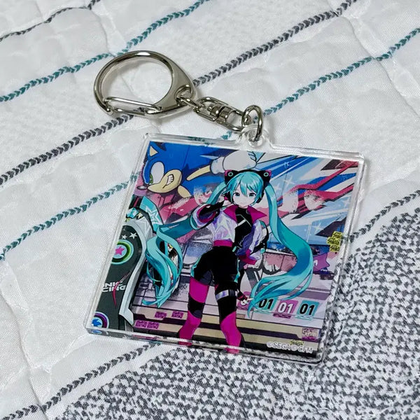 [BUNJANG] Sega Sonic Racing Cross World x Hatsune Miku Acrylic Keychain / 소닉 레이싱 크로스 월드 하츠네 미쿠 아크릴 키링
