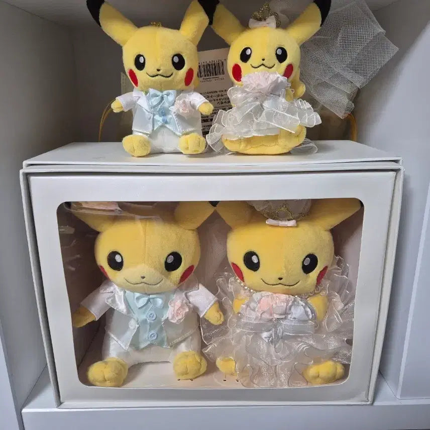 [BUNJANG] Wedding Pikachu Plush Keychain Set / 웨딩 피카츄 인형 키링 세트