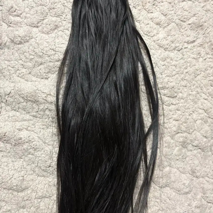 [BUNJANG] Clip-in Hair Extensions - Natural Black, 100 Pieces, 16-18 Inch / 붙임머리 약 100피스