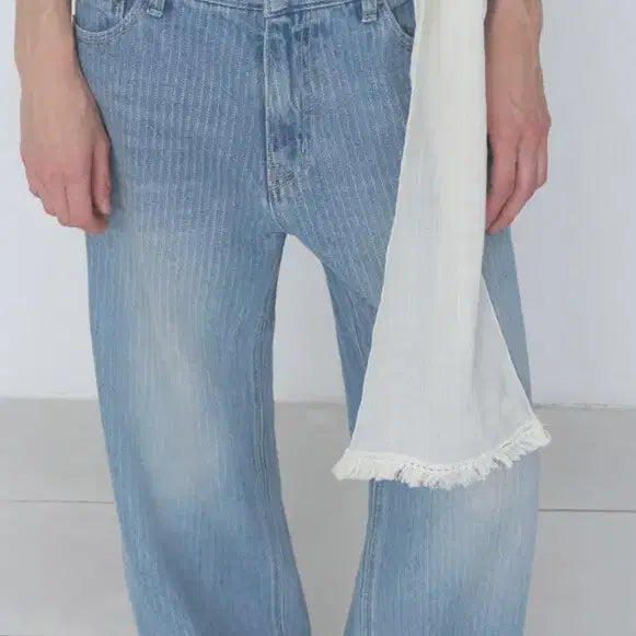[BUNJANG] Poeto PINKA Stripe Denim Pants Size S / 포에토 핀카 데님 PINKA STRIPE DENIM PANTS