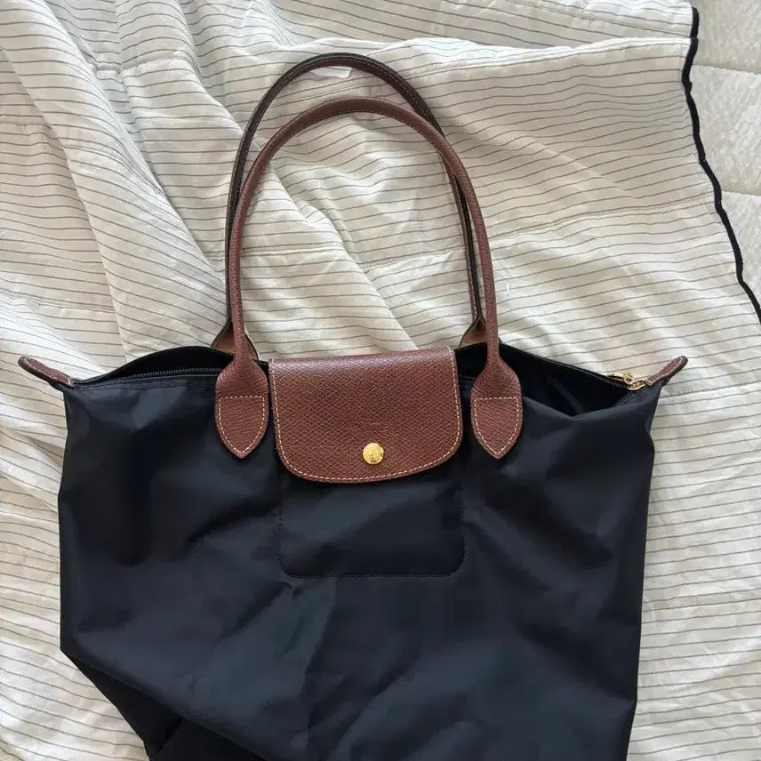 [BUNJANG] Longchamp Le Pliage Shopper Bag Medium Black / 롱샴 르 플리아쥬 쇼퍼백 블랙 미디움