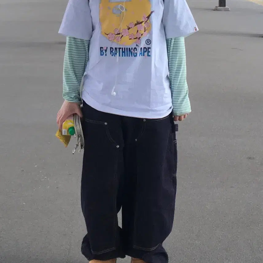 [BUNJANG] BAPE Sakura by BAPE T-Shirt White / (1회착) 베이프 정품 사쿠라 바이 베이싱 에이프 티셔츠 화이트