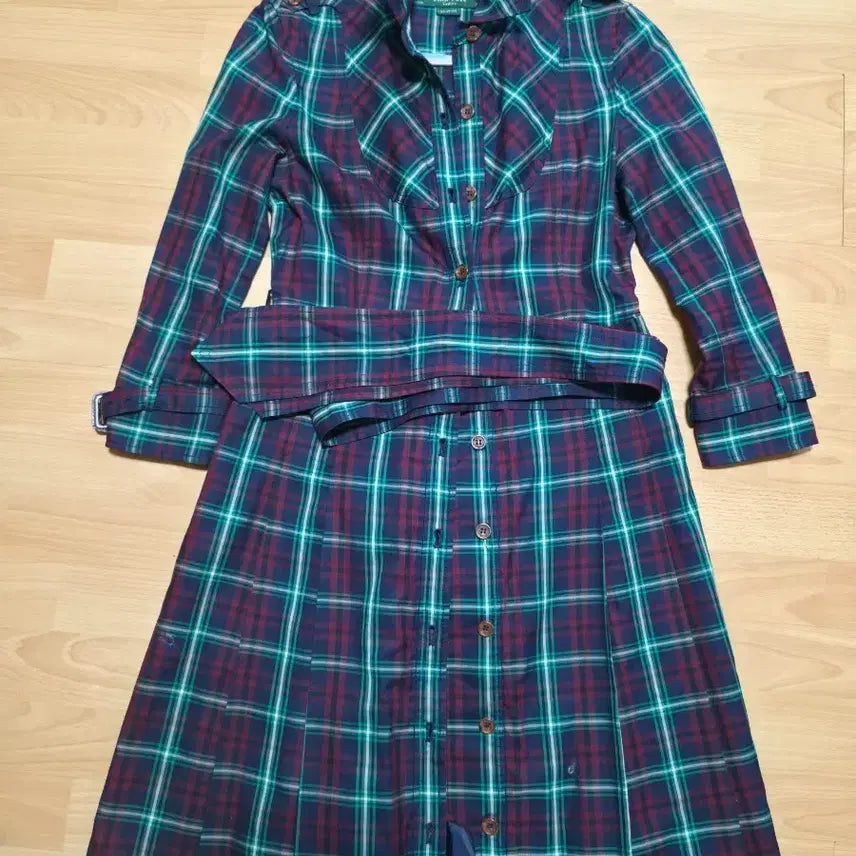 [BUNJANG] Beanpole Check Long Dress / 빈폴 체크 원피스