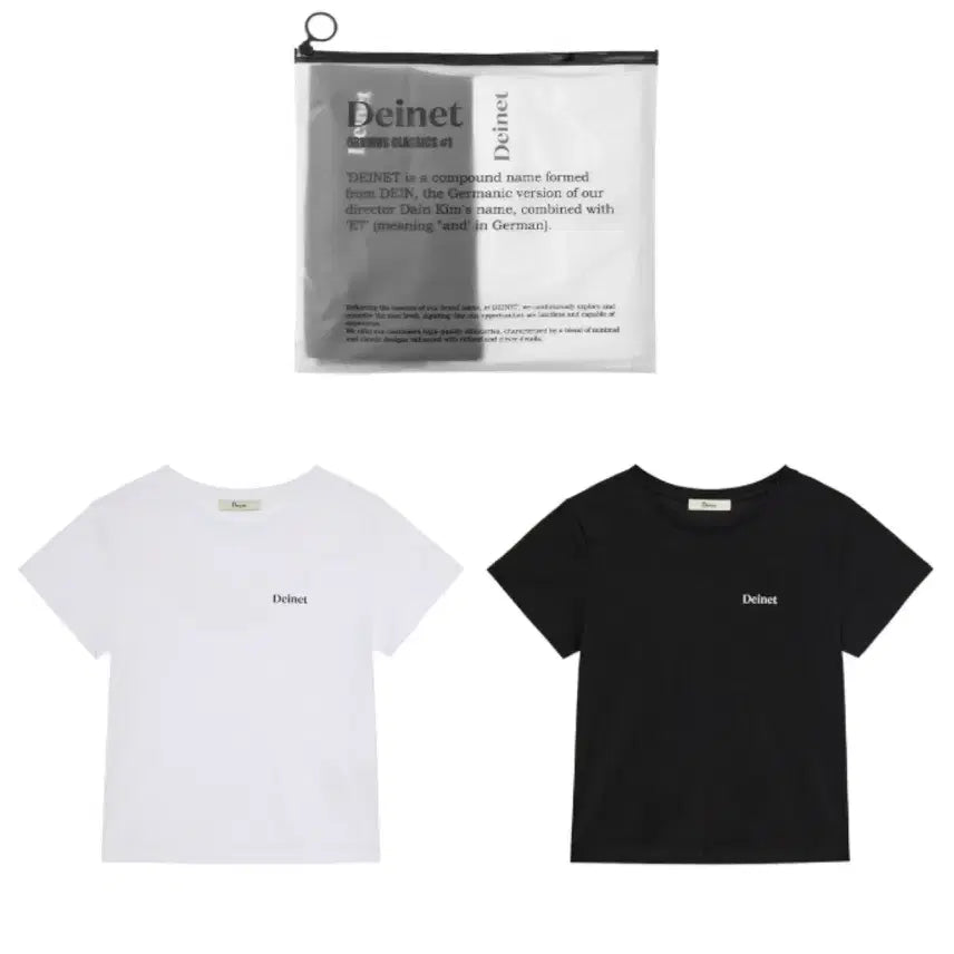 [BUNJANG] Dainnit Logo T-Shirt 2-Pack (White/Black) / 새상품) 2개 세트 다이닛 로고 반팔티 2팩 (화이트/블랙)