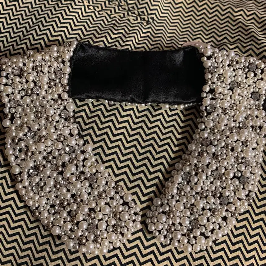 [BUNJANG] Pearl Cubic Neck Collar / 진주 큐빅 넥카라