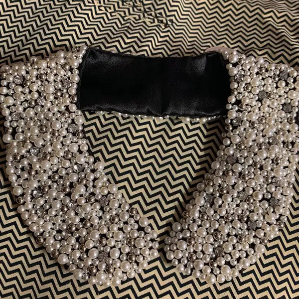 [BUNJANG] Pearl Cubic Neck Collar / 진주 큐빅 넥카라