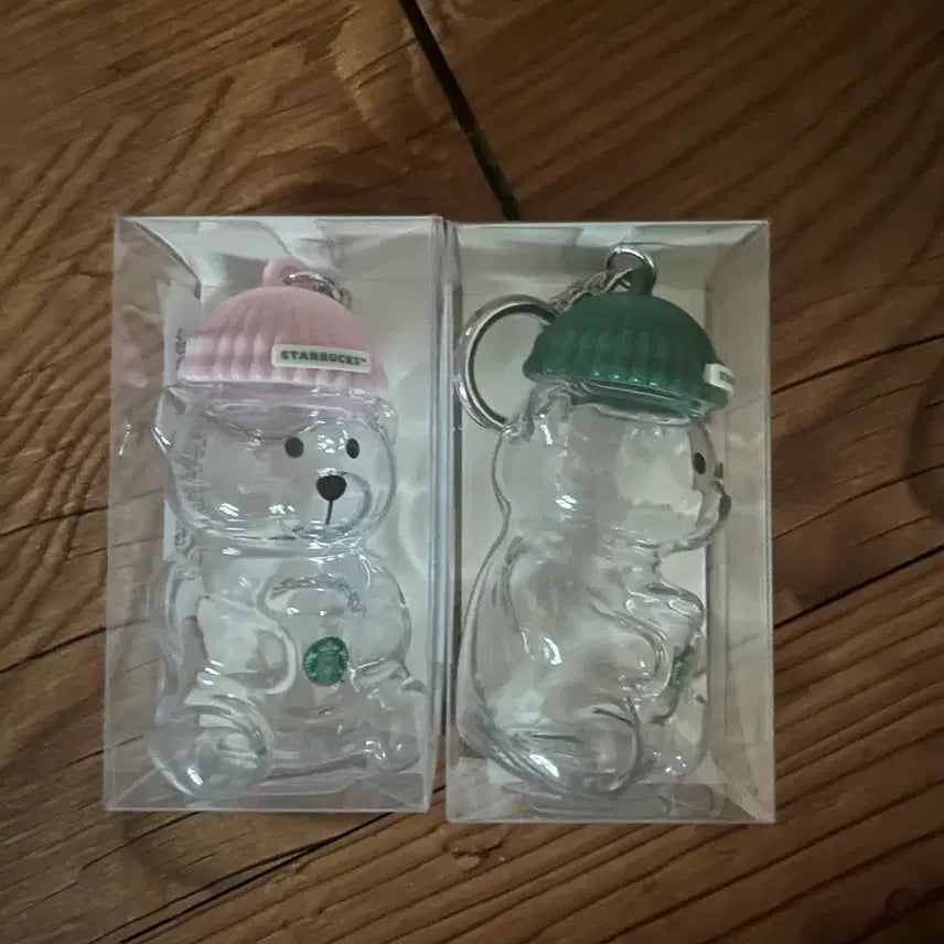 [BUNJANG] Starbucks Bearista Keyring Set (Green + Pink) / 스타벅스 베어리스타 키링 그린+핑크 세트