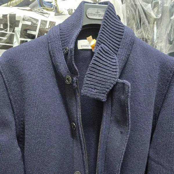 [BUNJANG] Stone Island Wool Knit Cardigan Navy / 스톤아일랜드 울니트가디건 네이비